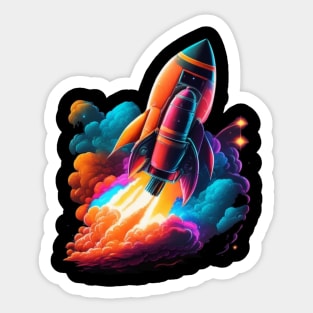 space race spaceship rocket Sticker